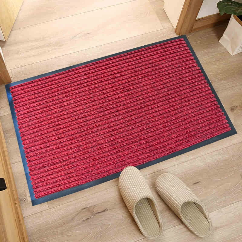 Double Striation PVC Non-Slip Washable Door Mat Entrance Floor Door Mats  Shoe Cleaning Door Mats for Home