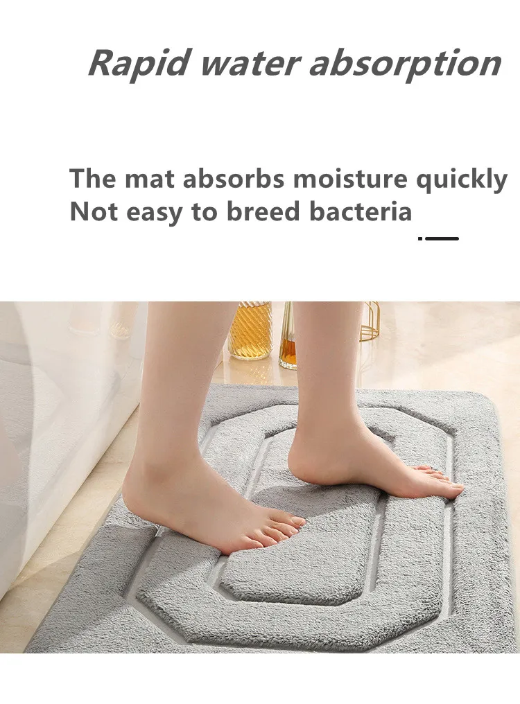 Best Selling Custom Bedroom Living Room Floor Mat Anti-skid Water Absorbent Bath Mat supplier