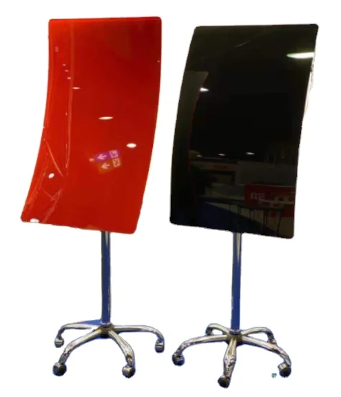Mobile Glass Flipchart with Curved Glass,Corved Glass Board
