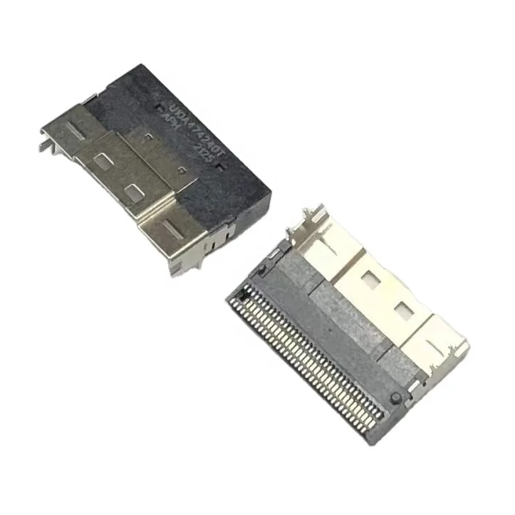 SlimSAS 74Pin Dişi Konnektör, Sağ Açı, IP67, 220A, Paslanmaz Çelik