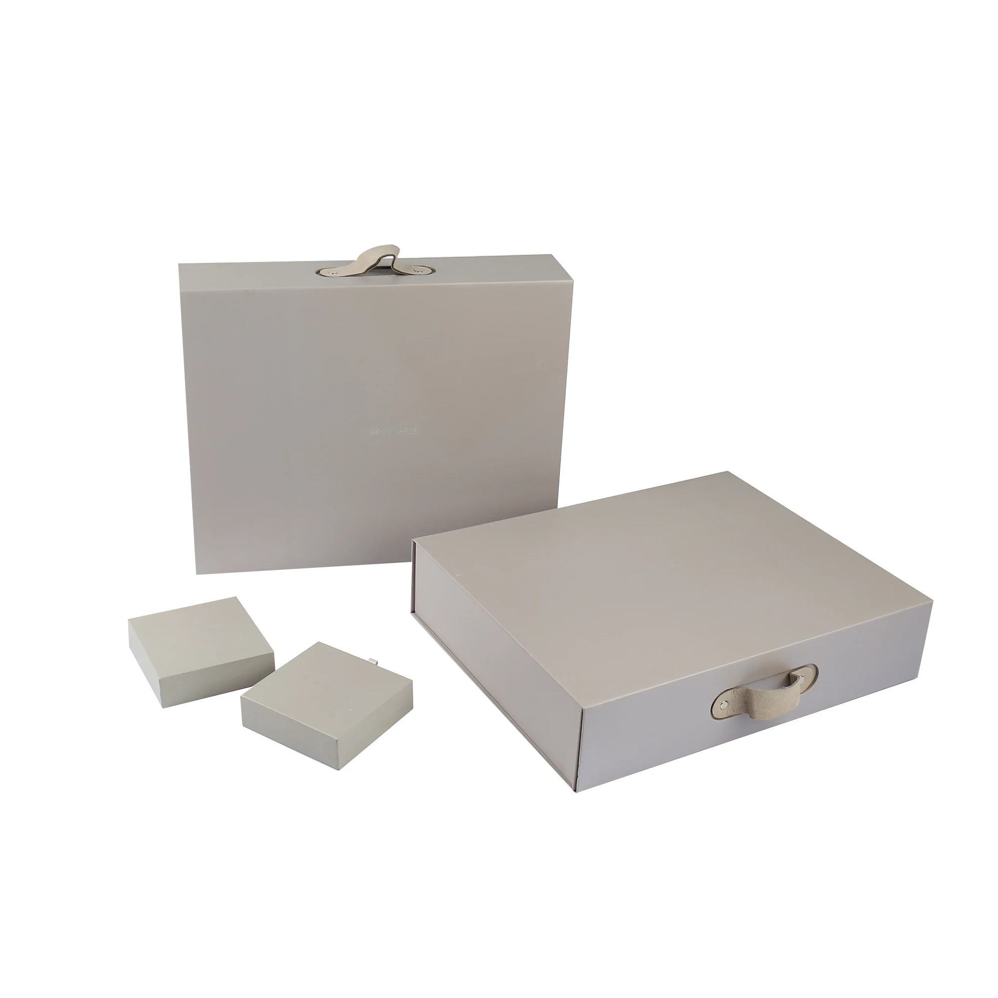 Custom Recyclable Luxury Gift Box New Design Folding Specialty Paper Cardboard Magnetic Flip Rigid Box with Leather Handle factory