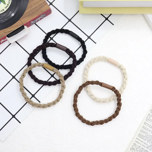 Factory Wholesale Twisted Nylon Hair Ties High Stretch Durable  Hair Elastic Headband Colorful Hair Accessories