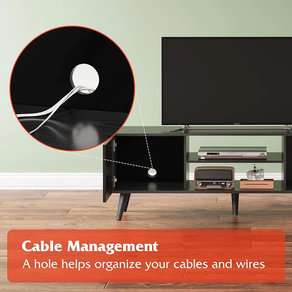 60 inch tvs entertainment center with storage cabinets tv table for living room decor-7