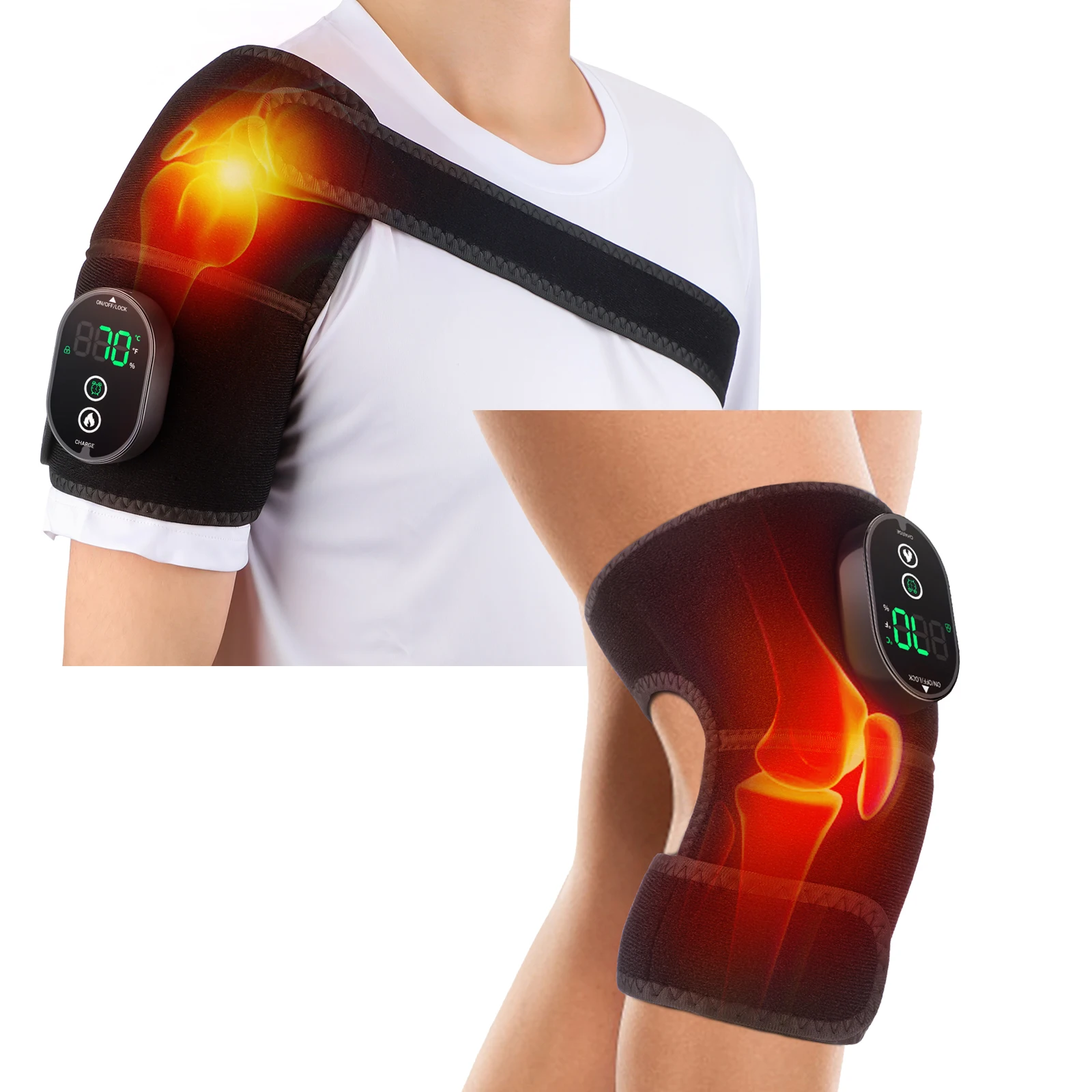 Pain Relief Usb Heat Therapy Elbow Shoulder Brace Knee Pad Warmer