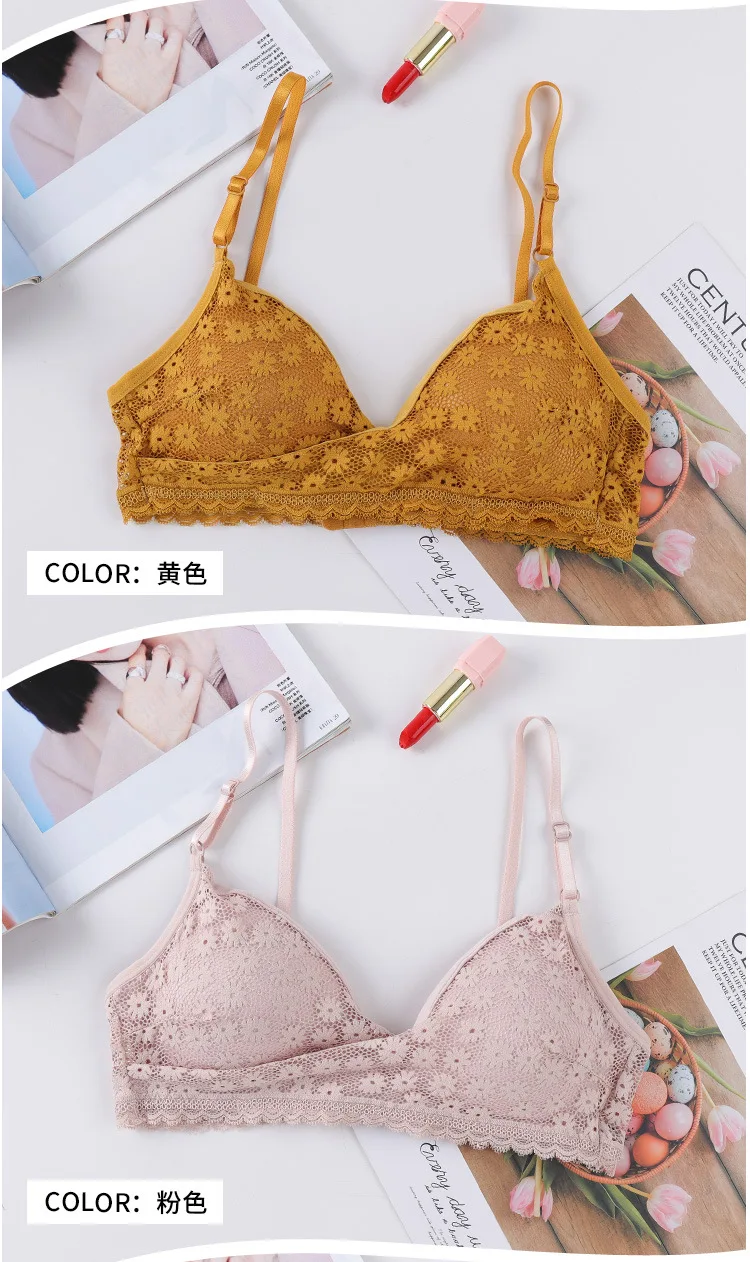 Sujetador De Encaje Sin Costuras Para Mujer,Ropa Interior Fina Con Copa  Triangular Francesa,Push Up,Venta Al Por Mayor - Buy Riangle Sujetador  Sujetador Push Up,La Ropa Interior De Las Mujeres Sujetador Superior,Sin  Costuras