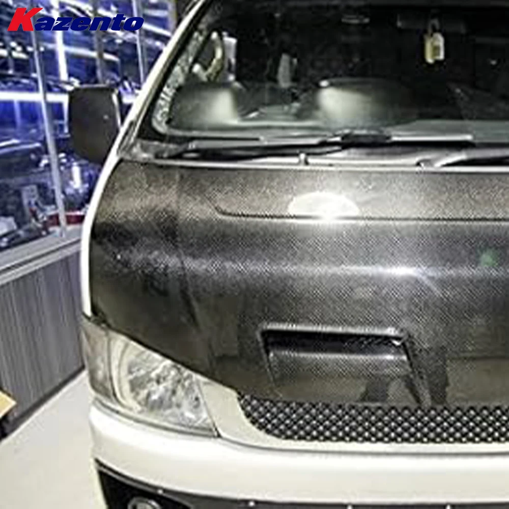 For Toyota Commuter 2010 Hiace H200 KZ Style Carbon Fiber Vented Hood Bonnet