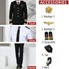 Black coat+pants+shirt+5 accessories