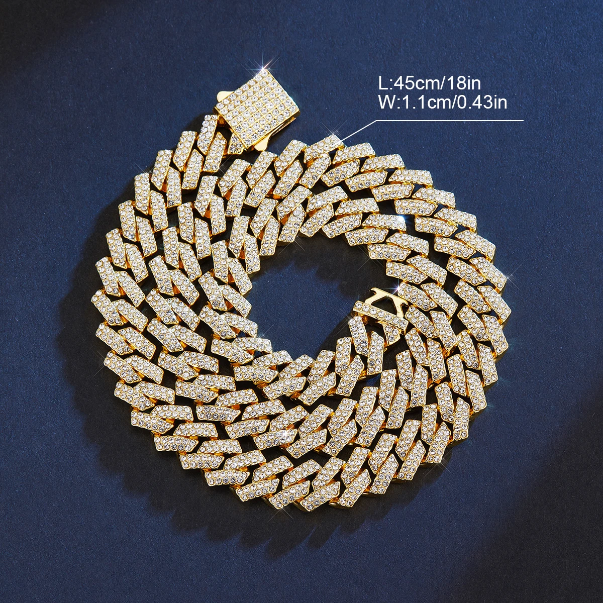 cuban link chain fake gold diamond necklace