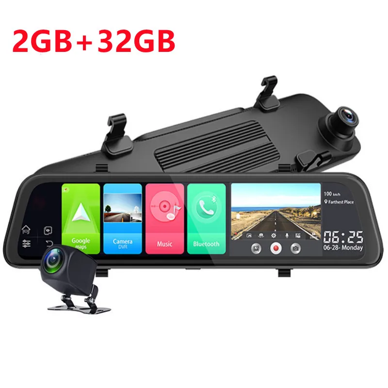 10 inch Touch Screen 1080P HD Dual Lens 4G WiFi Android 8.1 GPS Navigation  ADAS Car DVR Rearview Mirror Camera Video Recorder Dash Cam Wholesale