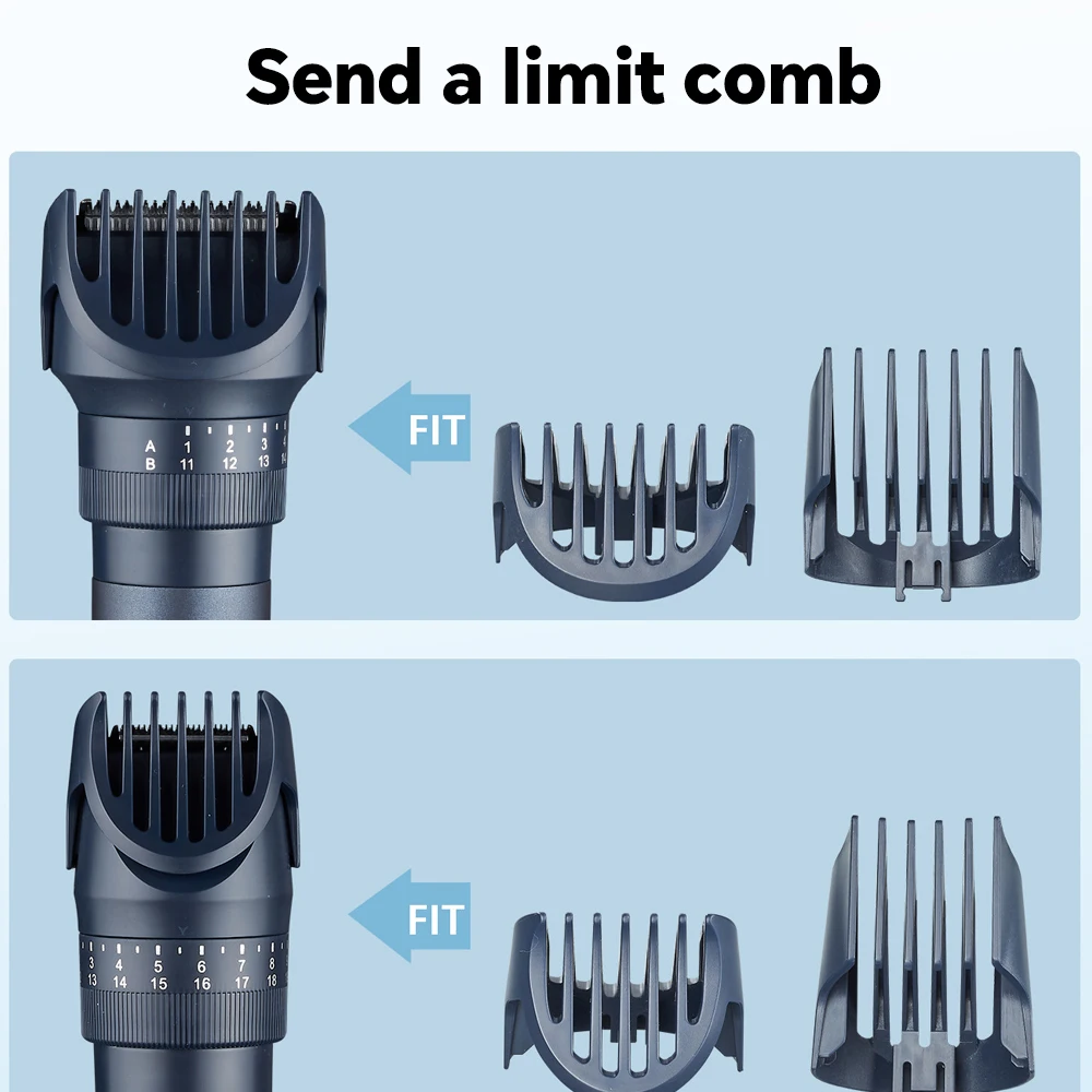 Digital Display USB Rechargeable Adjustable Comb 5 in 1 Grooming Kit Electric Hair Clipper factory