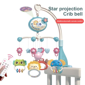 Baby Hanging Toys Electrical Rotating Bed Bell Baby Music Crib Mobile Toys With Remote Control