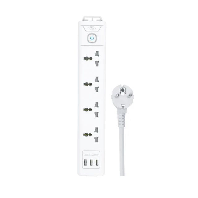 Power strip with 4 plugs 3USB 3M cable for multiple security protection of the desktop power strip