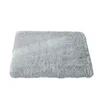 Gris claro - Alfombra de esponja de felpa larga, sin funda extraíble