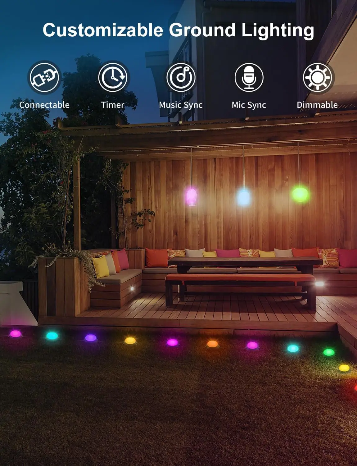 product 15 pack smart tuya app control rgbicw music sync pathway lightsground lightsoutdoor lawn light for garden yard patiodecor-37