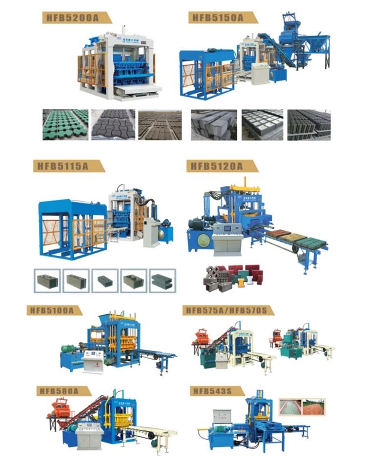 Full Automatic Cement Block Production Line Concrete Paver Machine Manual Interlocking Brick Making Machine