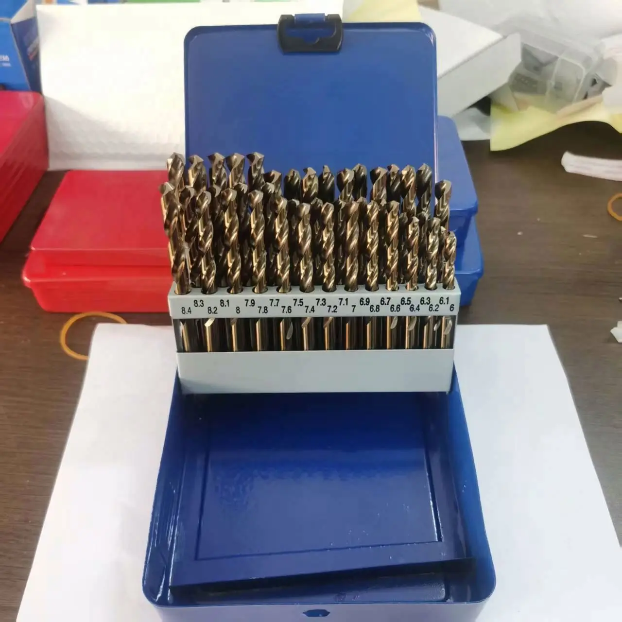 TEBAK 25-Piece Straight Shank Metal Drilling HSS Cobalt M35 M42 Twist Drill Bit Set for Hardened Metal