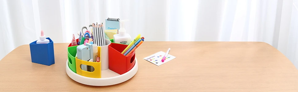 Rotating Desk Organizer for Kids - Homeschool Organizers and