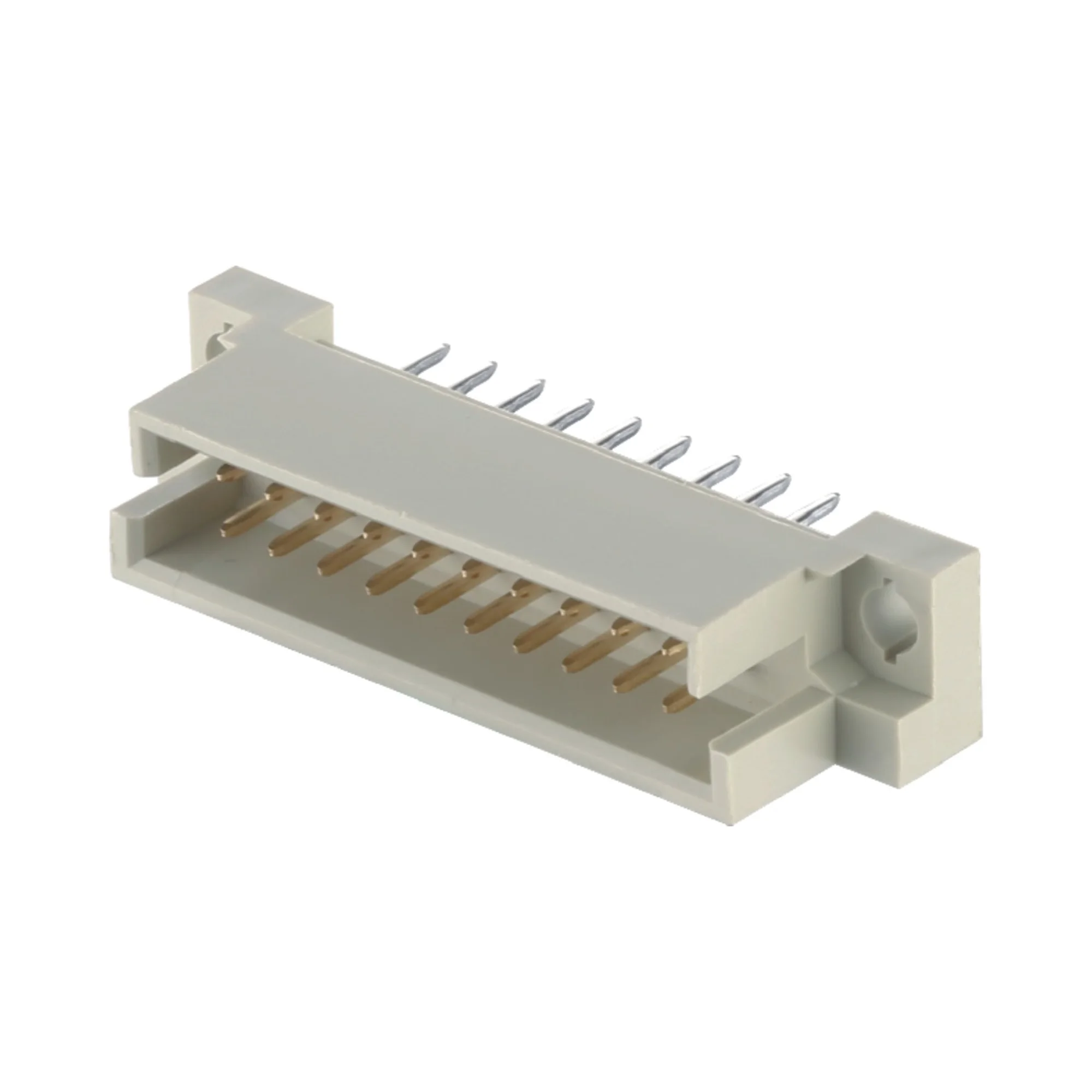 2-Row Vertical PCB DIN 41612 Connector 32Pin Right Angle Female Pins Nylon Housing DC Board to Board Connector