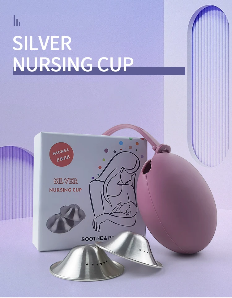 Iso13485 Ce 999/925 Silver Nursing Cup Breastfeeding Silver Cups Reuse Silver Nipple Cups