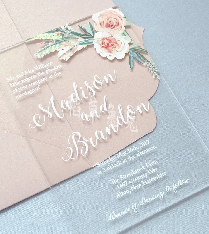 Acrylic Uv Printing Wedding Acrylic Invitations Wedding Custom