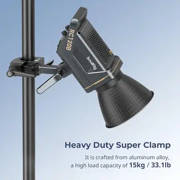 For SmallRig Heavy-Duty Super Clamp Kit Max Load 33lb/15kg 1/4"-20 3/8"-16 Top Screw 5/8" Flat Surface for Photography Studio detail image