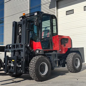 Multipurpose 3-6 Ton Diesel Forklift with 4WD 4 Wheel Drive Easy Maintenance for Farm Off-Road Rough Terrain Use-1 Year Warranty