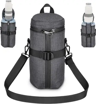 NEEWER Camera Lens Pouch for 4.45"x9.45"/113x240mm DSLR Mirrorless Camera Lens, Water Repellent Thicker Expandable Protective
