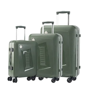 3 Piece PP Carry-On Luggage Set Unisex Fashion Rolling Suitcase with 4 Spinner Wheels TSA Lock Carton Packed 20/24/28" Sizes