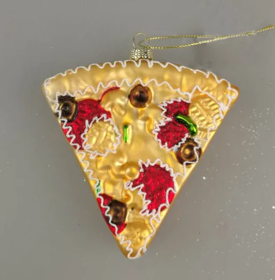 Manufacturer Direct Sale High Quality Glass Handmade Simulated Cake Waffles Christmas Tree Hanging Decoration factory