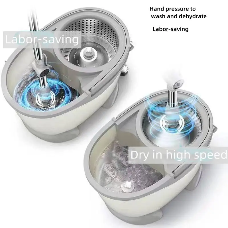 Экологически чистая Корейская вращающаяся Швабра для чистки швабры и ковша с ножной педалью