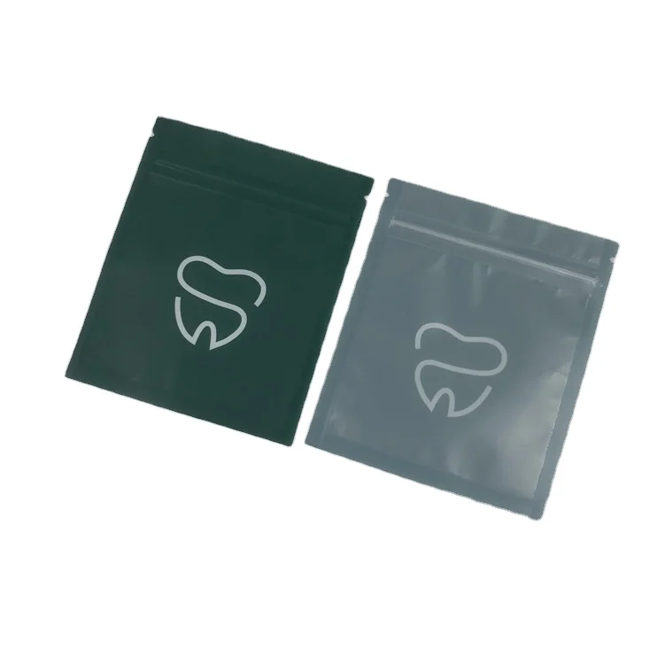 Matte Black Small Reusable Ziplock Packaging Bags For Clear Invisible Aligners Bag Orthodontic Remover Packing Bags