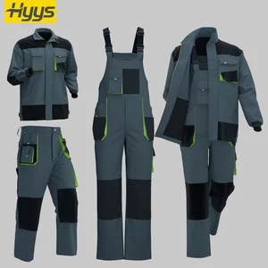 Customized Wear resistant Dirt resistant Men Work Clothes Work Bib Pants Set Construction Workshop Workwear Jackets and  Pants