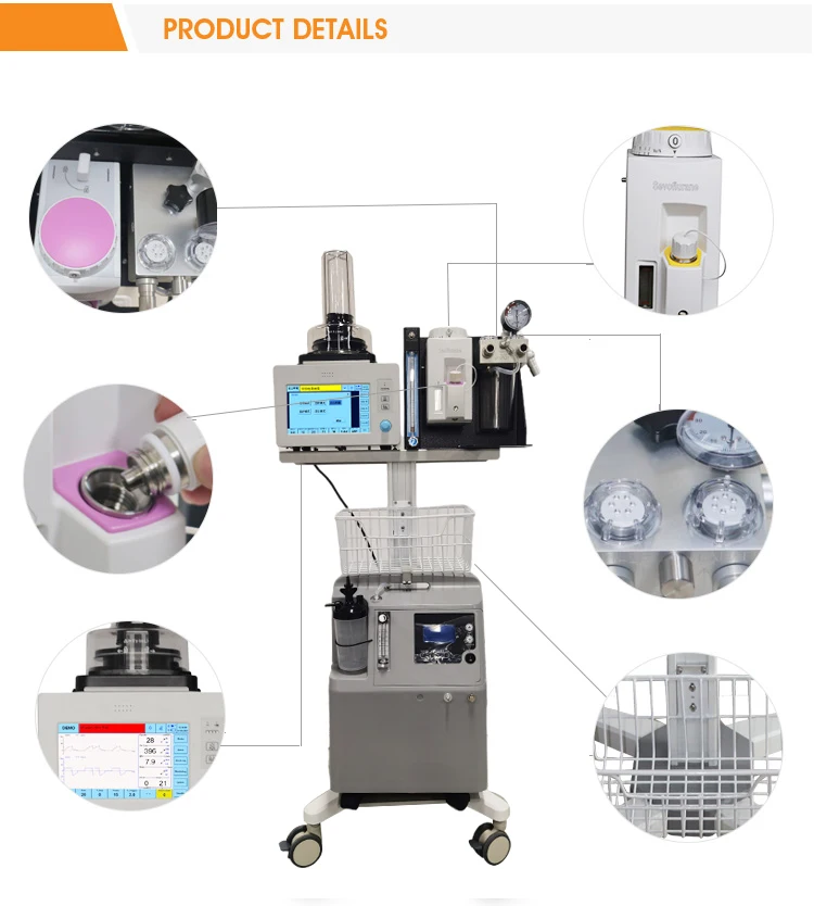 Turbine driven veterinary anesthesia machine for pet hospital veterinary clinical