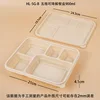 Boîtes à lunch blanc cassé à cinq compartiments, modèle B-200, conditionnées par carton.