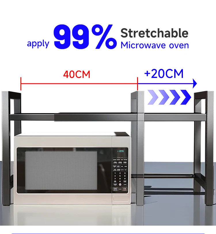2 Tiers Multifunctional Kitchen Microwave Stand Rack Oven Rice Cooker Table Top Storage Rack