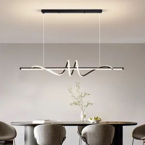 Dining Room Chandelier Simple Modern Creative Twist Led Strip Light Office Light