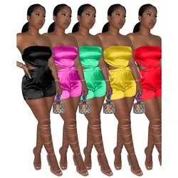 10413-MX44 backless elastic waist bar strapless women jumpsuits mini sehe fashion