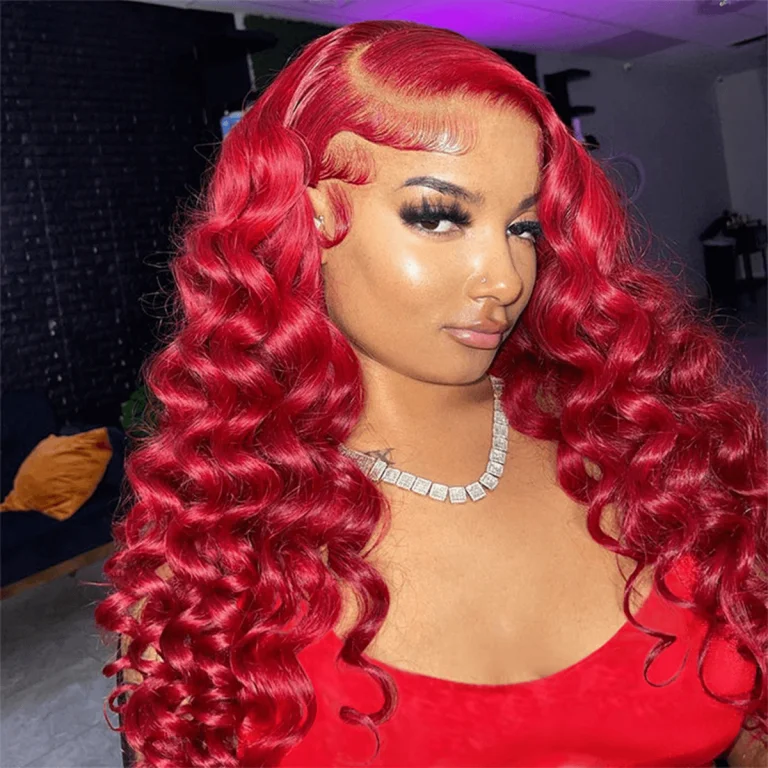 Vendors Burgundy Red Colored Lace Front Wig Long Straight