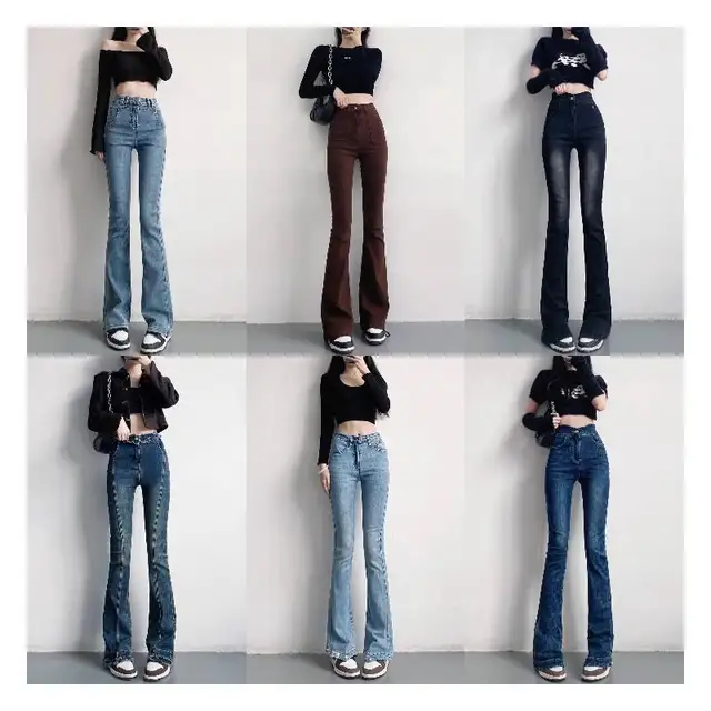 Fashion Women's Pants Trousers Casual Cargo Boyfriend Denim Wide Leg Pants Jeans For Ladies Pants Women