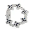Silver with dark blue