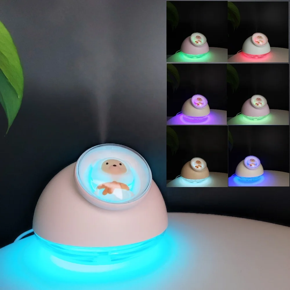 160ml UFO Bear Color-Changing LED Smart Ultrasonic Cute Humidifier USB for Children & Kids Hotel & Car Use