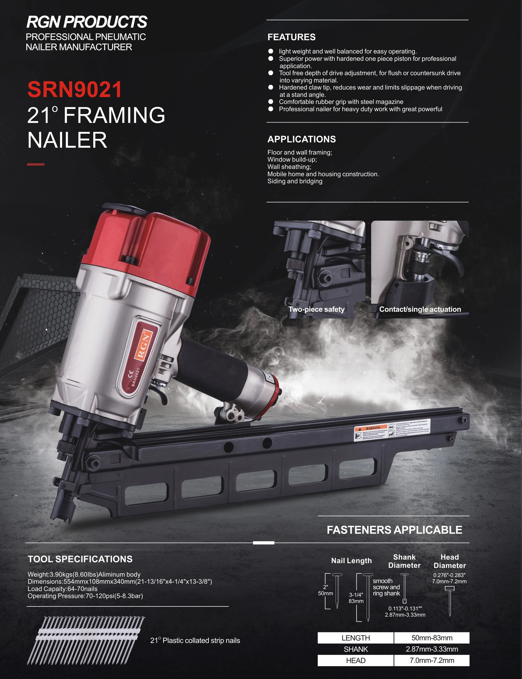 21 Degree Framing Nailer Nr83a2 For Plastic Collated Strip Nails Full Round Head Buy Framing