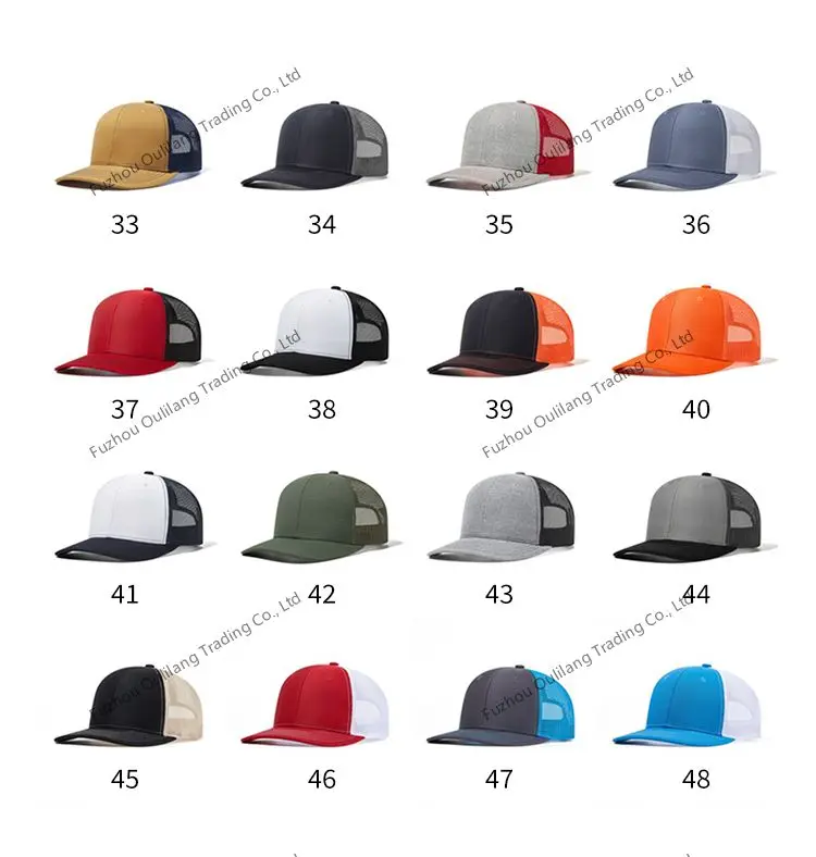 Factory Custom Logo 6 Panel Richardson Style 112 Blank Snapback Plain ...