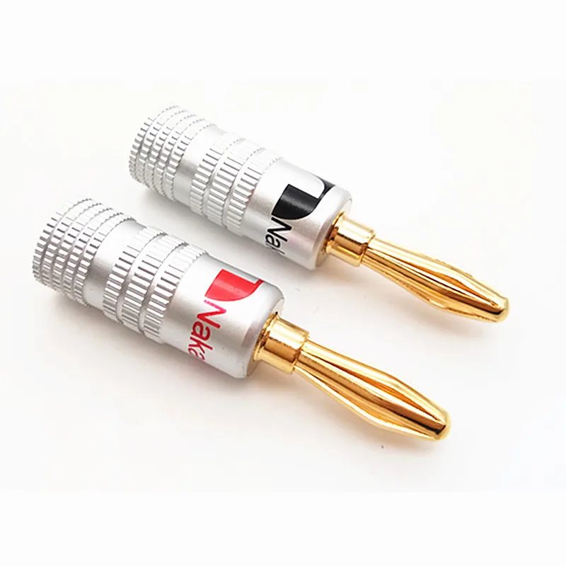 High Quality Nakamichi Straight 4mm Banana Plug 24k Gold Plated Copper Bfa Male Speaker Audio 3139