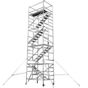 Aluminum Alloy Folding Building Scaffolding with Movable Climbing Platform Industrial Style Steel Scaffold Frame with Wheels