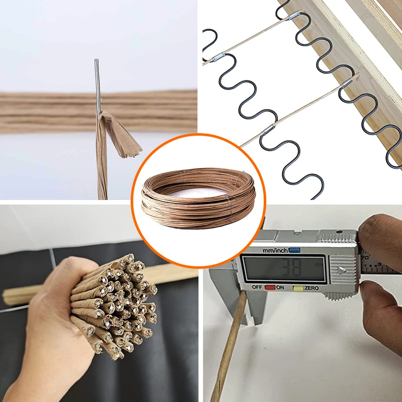 Fornecimento de estofados Kit de reparo de molas para sofá Mobiliário Molas 40 Clips de arame elétrico 16 Gauge 20ft Arame envolto em papel 6