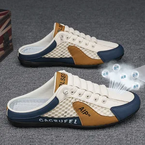 Successful Men's Summer Casual Half-Shoes New Breathable Lightweight Deodorant Mesh Slip-On Soft Driving Shoes