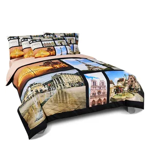 High Quality 3D Poly Cotton Fabric Polyester Bedsheet Custom Printed Bed Sheets for Kids