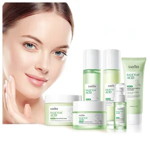 OEM SADOER Tea Tree Salicylic Acid Korean Skincare Acne Cream Facial cleanser serum Skin Care Set