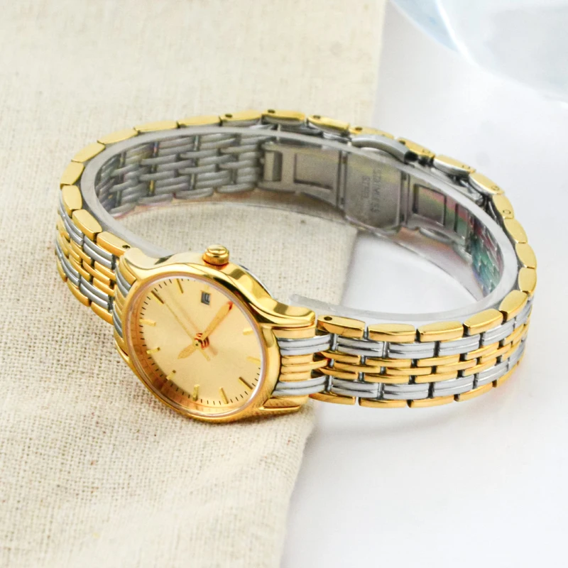 Stainless Steel Chain Watch Create Custom Your Own Band Crystal Sapphire Watch Supplier Gold Women Wrist Watches